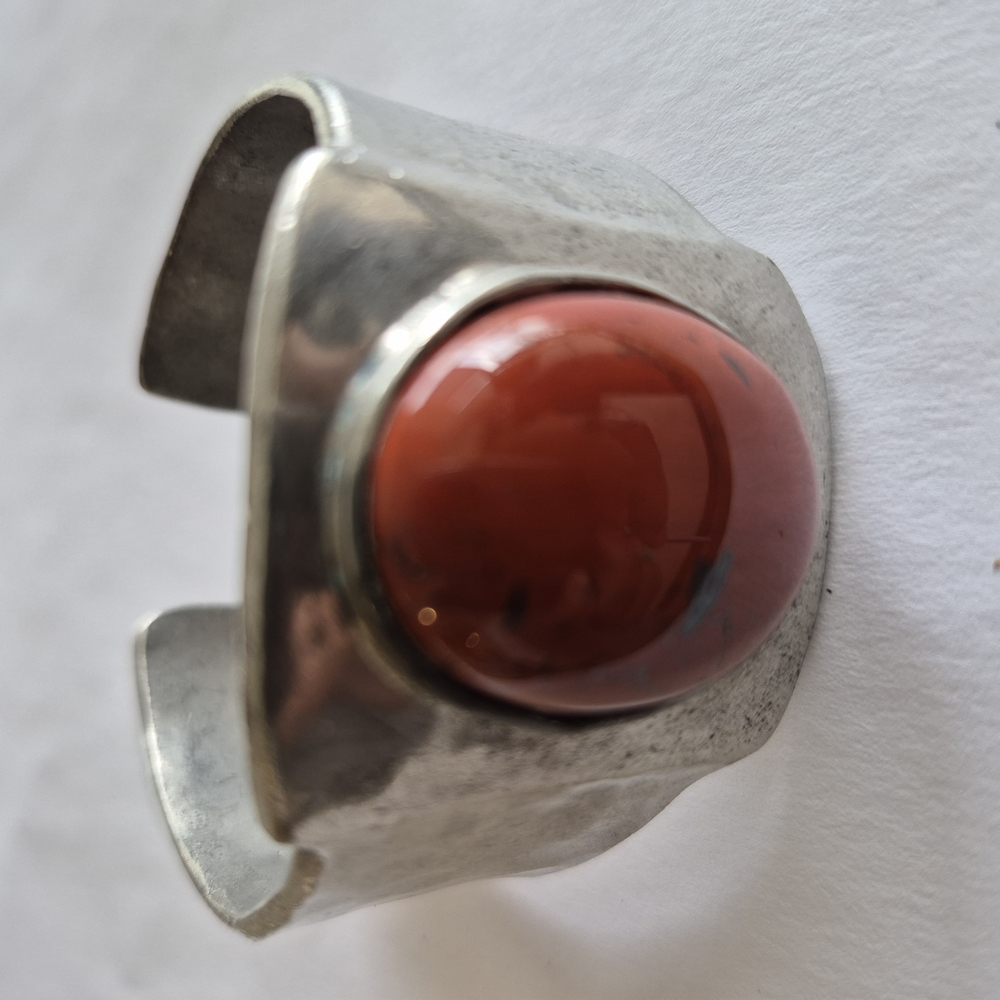 Silver and Red Stone Women's Bracelet